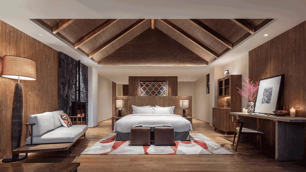 西黃山侘寂原木風(fēng)民宿客房