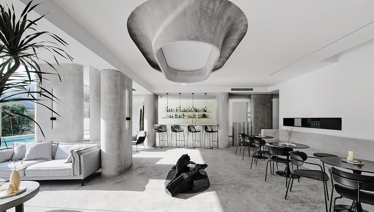 六安民宿----&ldquo;白+灰&rdquo;簡約風格民宿休閑廳