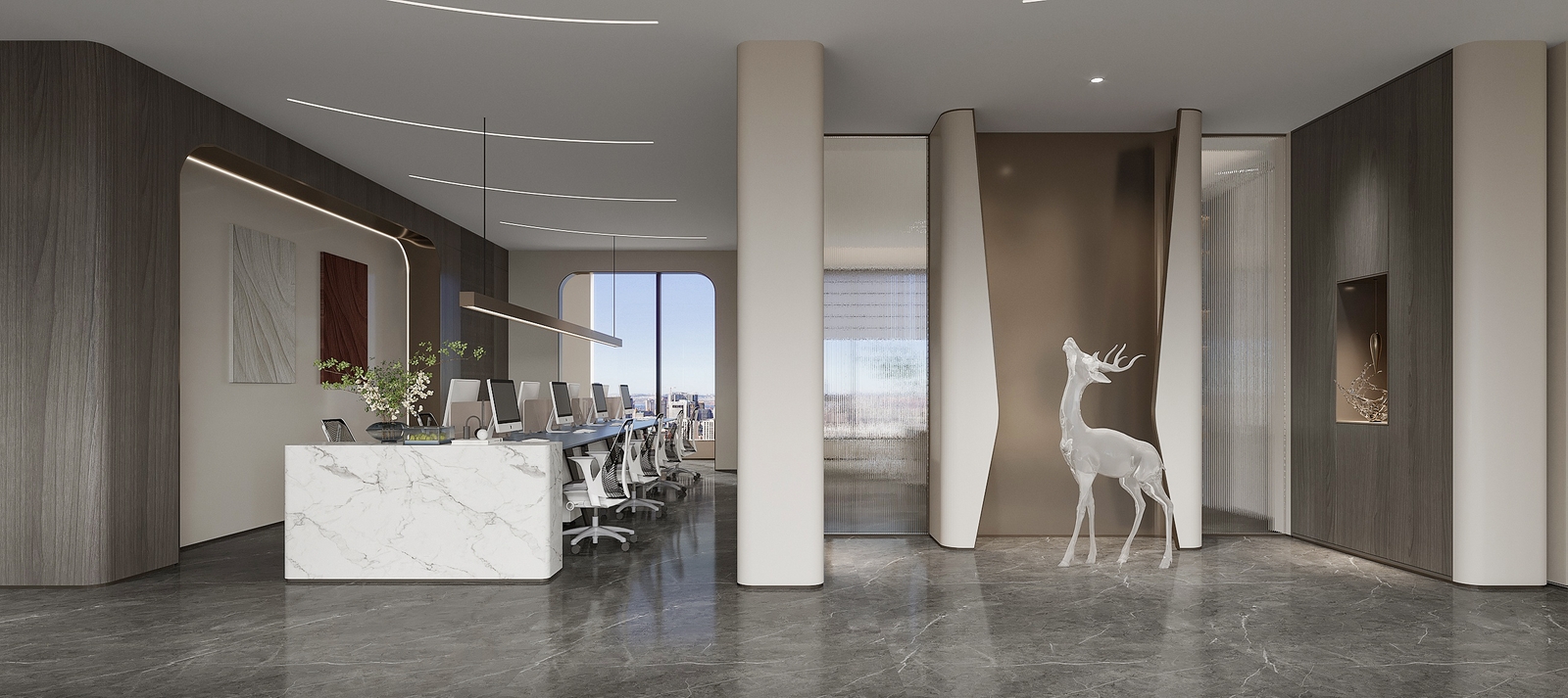 蕪湖800平方現(xiàn)代輕奢辦公室裝修設(shè)計(jì)項(xiàng)目